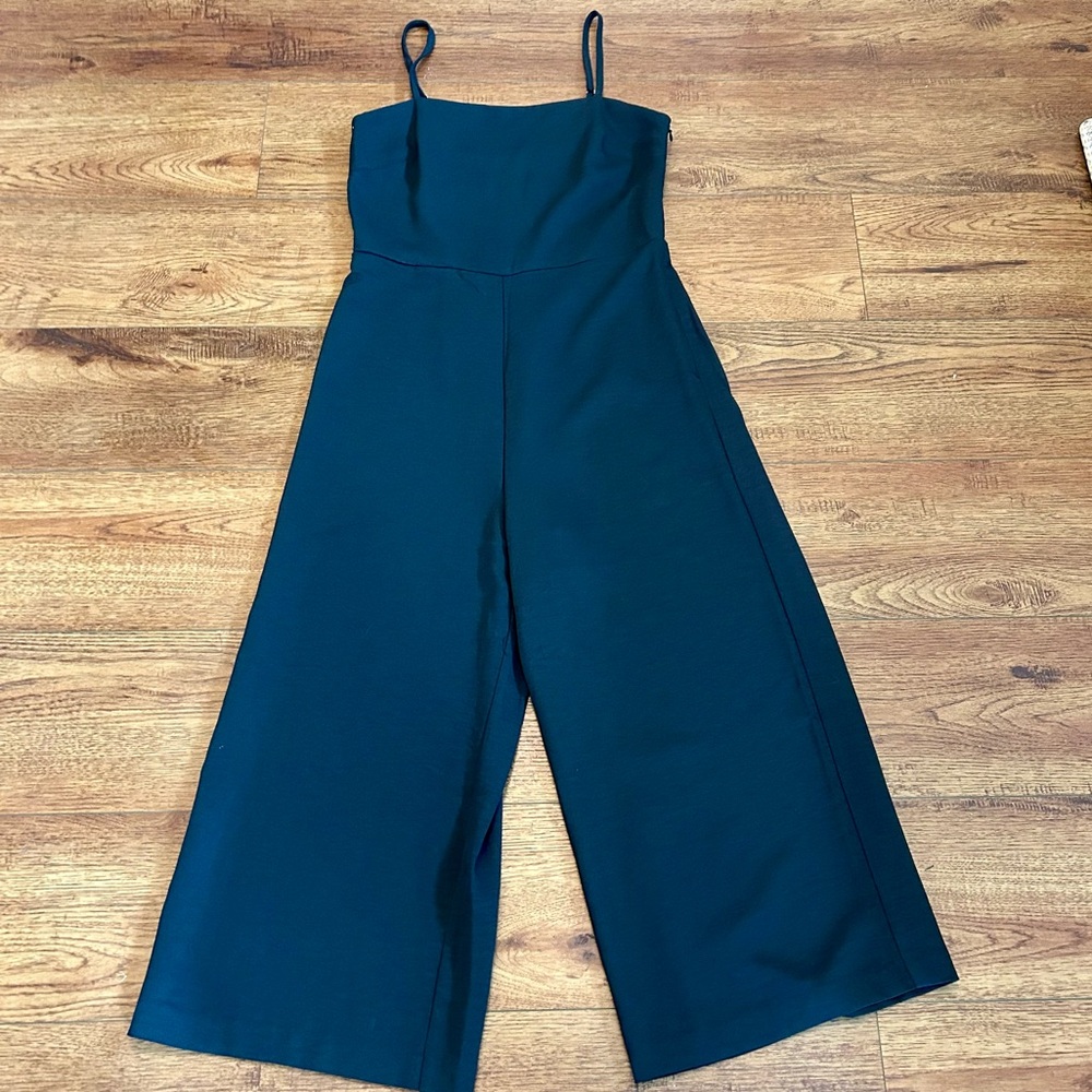 Black Wide Legged Cropped Jumpsuit